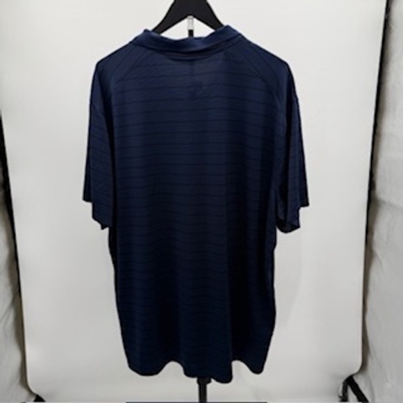 Nike Other - Nike Dri-FIT Mens XXL Navy Blue Striped Short Sleeve Golf Polo Shirt Red Swoosh